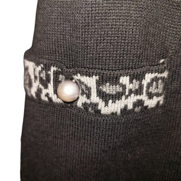 VINTAGE Black Cotton Blend Cardigan Size 2X - Picture 4 of 4